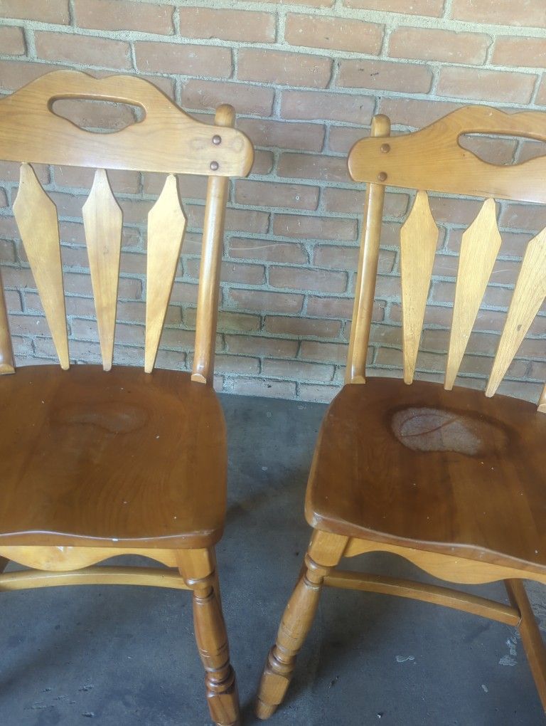 Two Wooden Dining Chairs