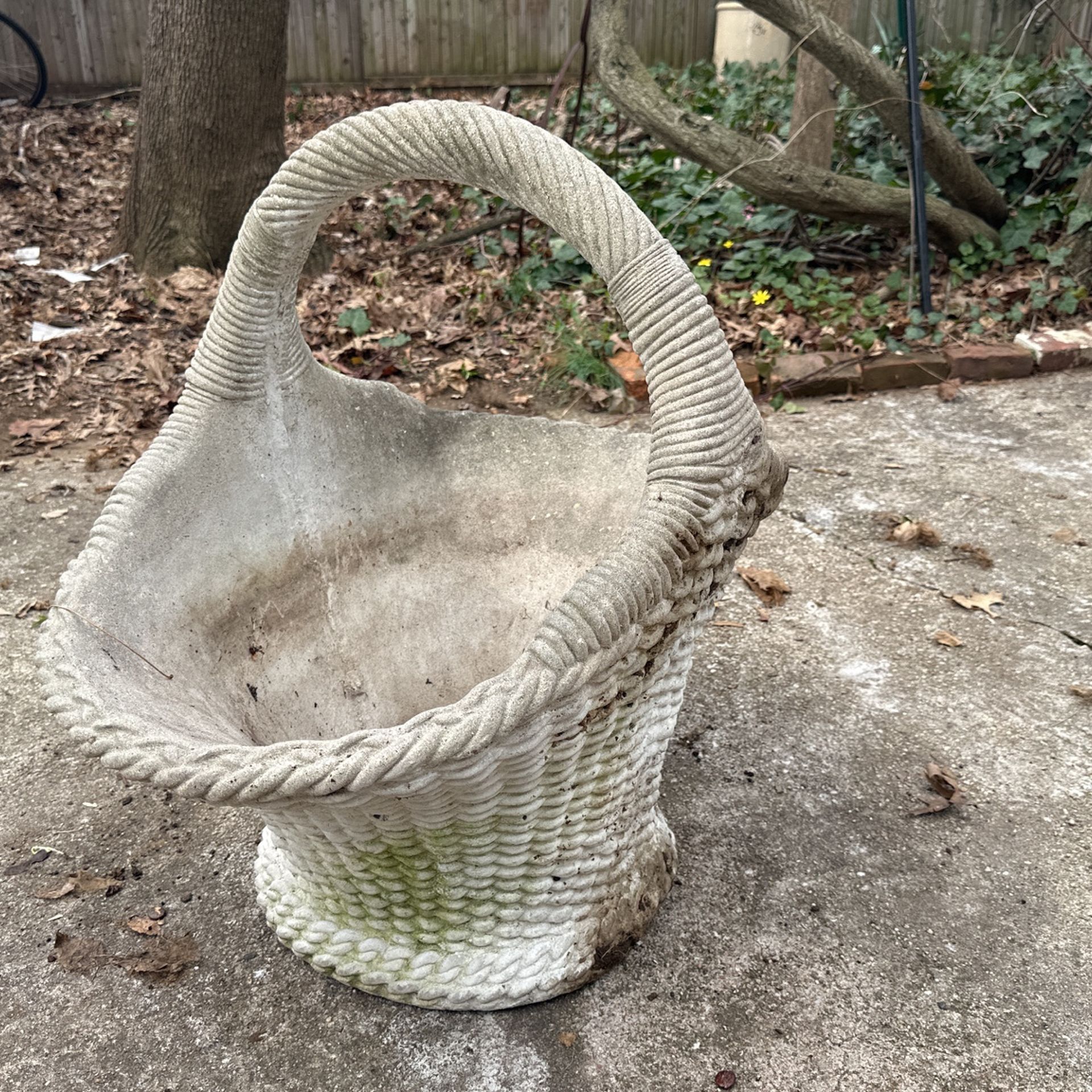 Flower Basket Cement Planter 