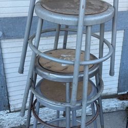 4 Industrial Stools 