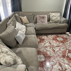 Grey Sectional Sofa Semi New 