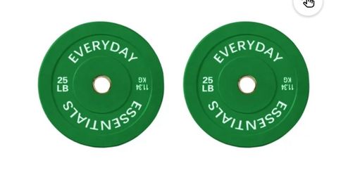 BalanceFrom Olympic Bumper Plate Weight Plate, 25 lbs Pair