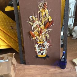 Large Needlepoint Indian Themed Picture