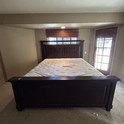 California King Bed frame (and Box Spring/ Mattress If You Want It) 