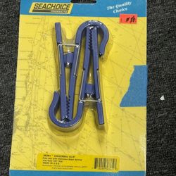 Seachoice Poly Universal Clips w/Stainless Steel Spring 7/8" Rail Blu 2/Cd 36381 (Quantity: 2)