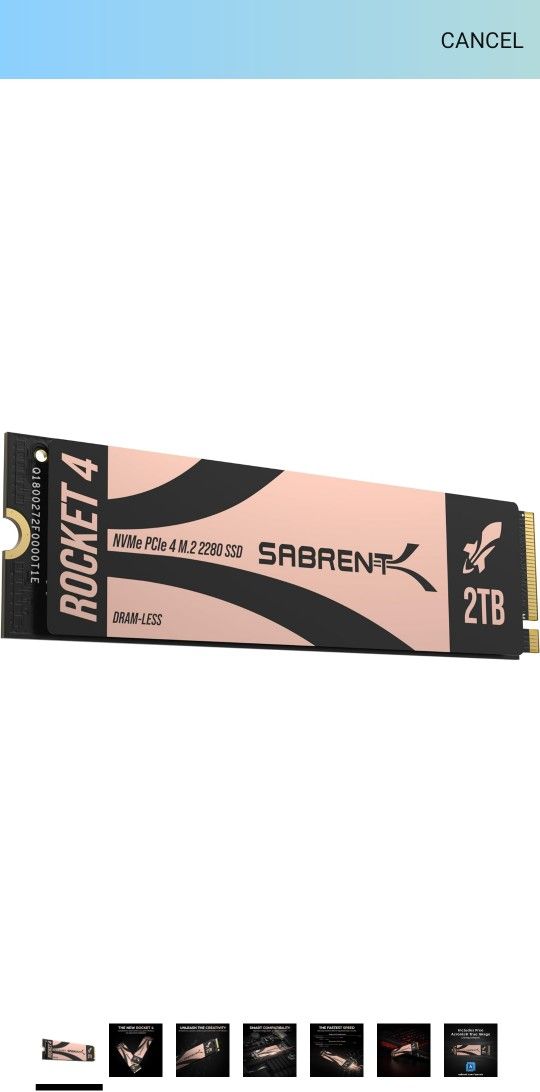 SABRENT Rocket 4 2TB PCIe 4.0 NVMe