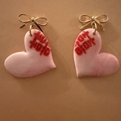 Handmade Earrings- Pink Heart
