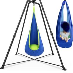 Swing Stand Frame with Sensory/Pod Chair, X-Shaped Swing Set