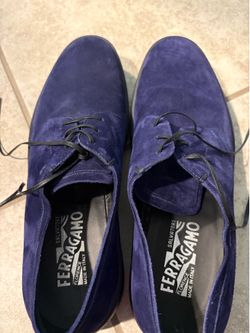 Men’s Ferragamo blue suede shoes size 8