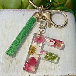 New Letter Alphabet Keychain Crystal Resin  (Nuevo).  NO TRADES.   NO SHIPPING.  (EAST PALMDALE)