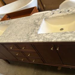 72 in vanity bathroom ( top line crack ) $449 !!!