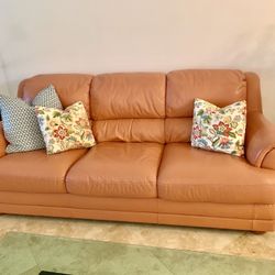 Real Leather Couch - Like Brand New 