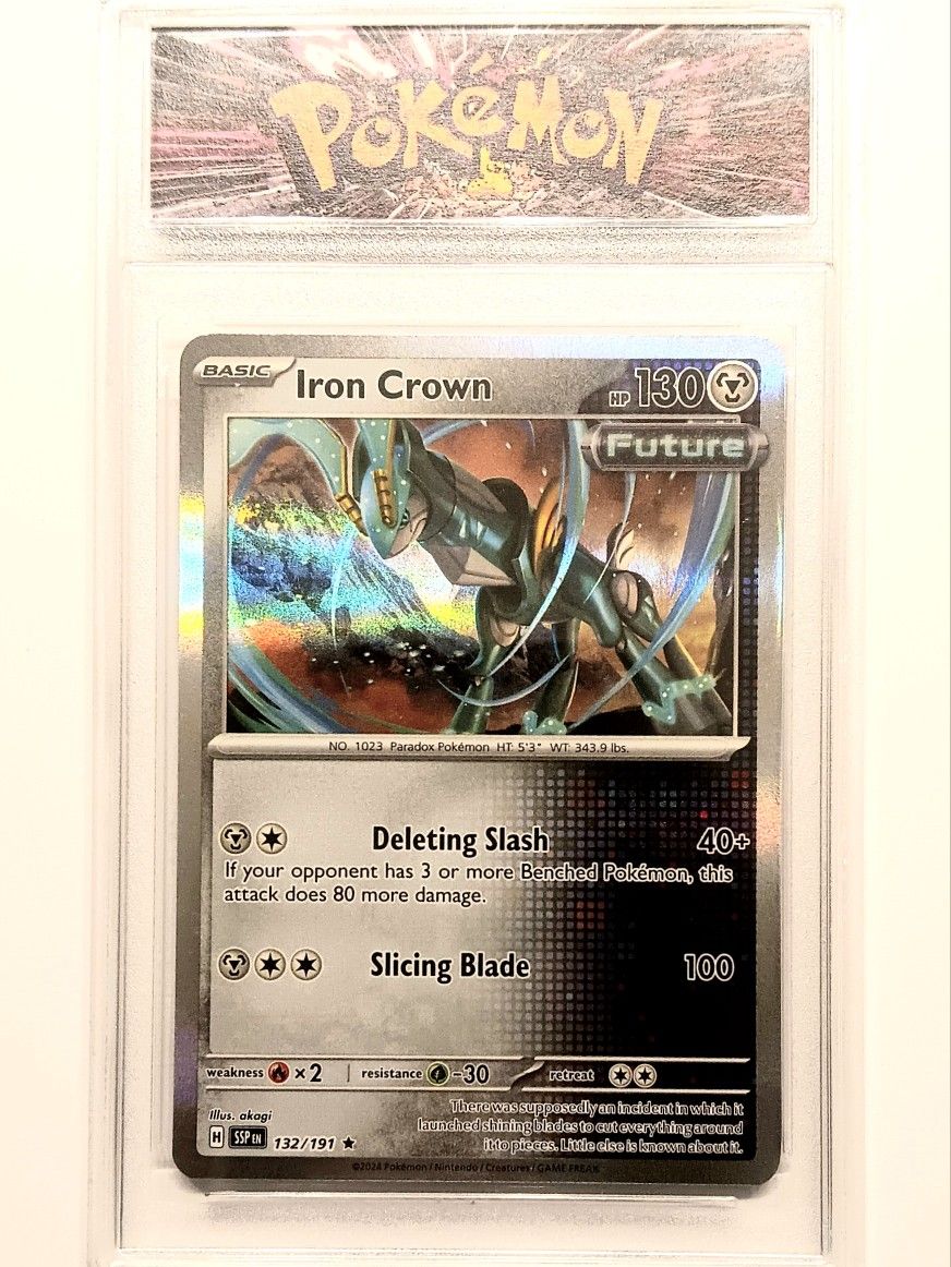 IRON CROWN HOLO | SCARLET & VIOLET: SURGING SPARKS #132/191 | ENCAPSULATED