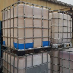 Empty big plastics for storage of water .