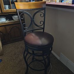 Set Of 4 Tall Bar Chairs Leather