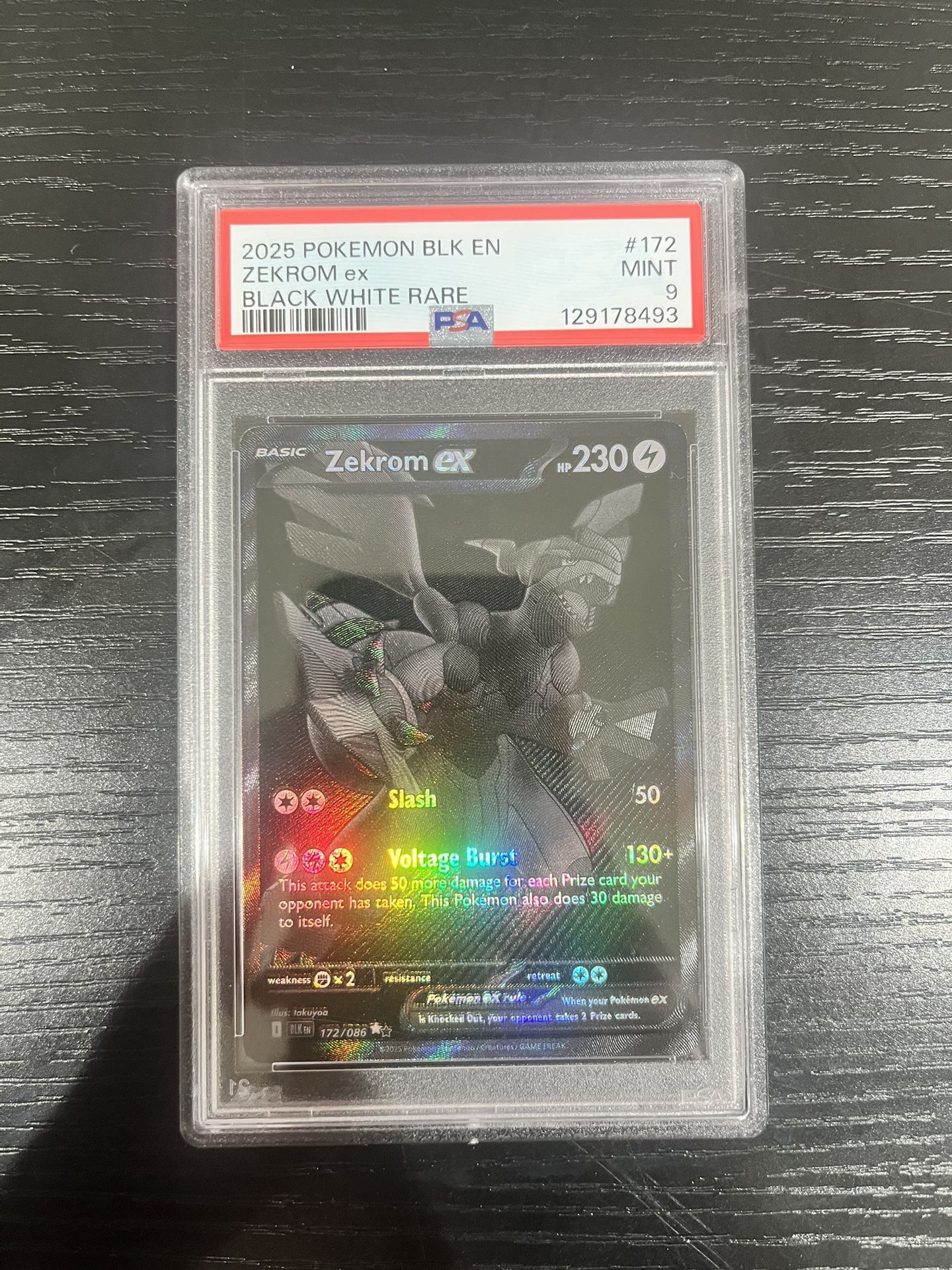 Pokemon Zekrom Black Bolt Black White Rare - PSA 9