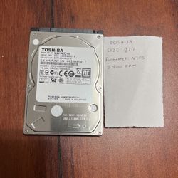 1TB, 2.5” SATA Hard Drive 5400rpm