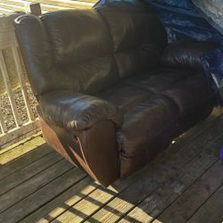 2 Seater Leather Double Recliner 