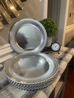Beautiful silver charger plates