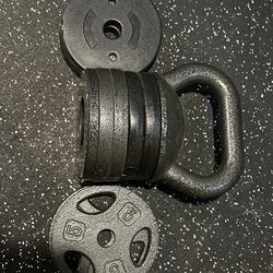 Adjustable kettle Ball 10lb + (4) 5lb Weights 