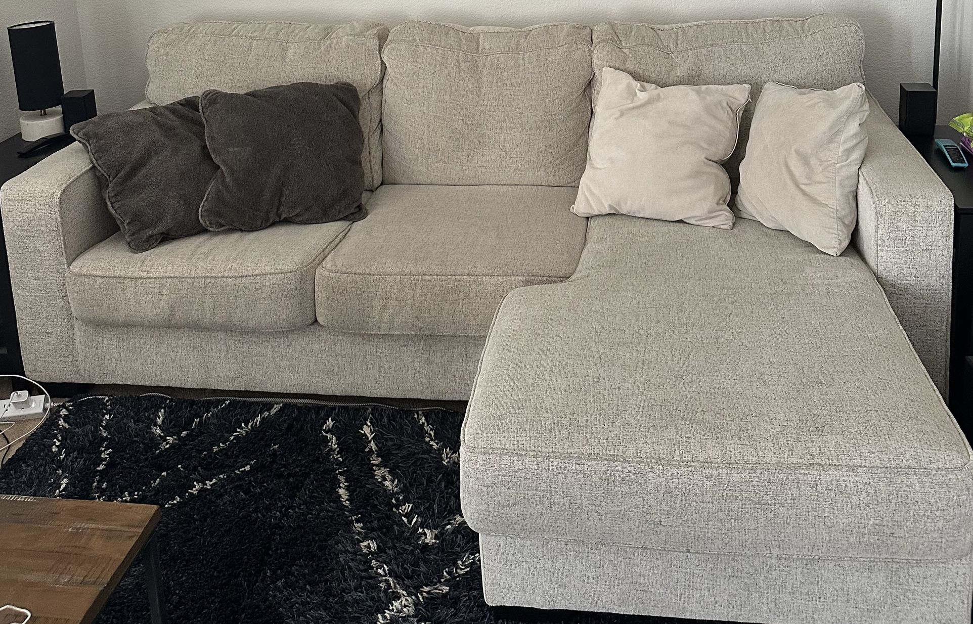 Living Spaces Marcos Sofa With Reversible Chaise