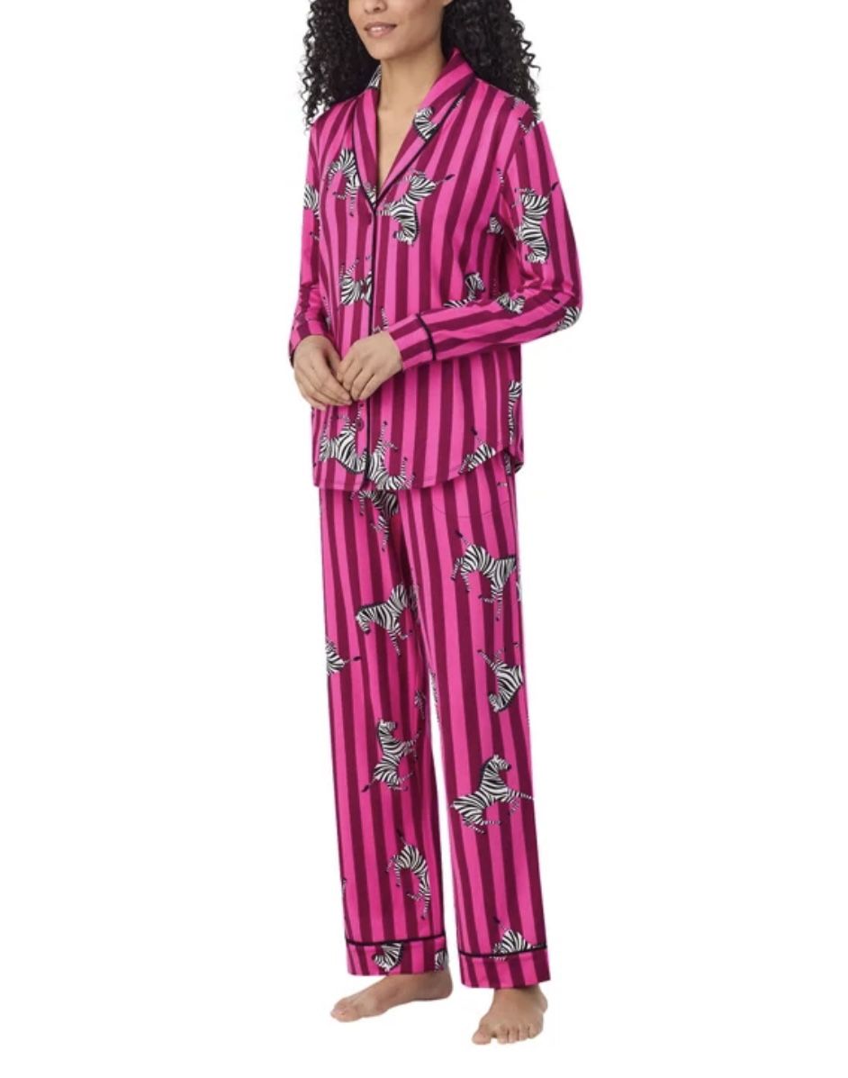 NWOT Room Service Women's Shawl Collar Pajama Set Pink M