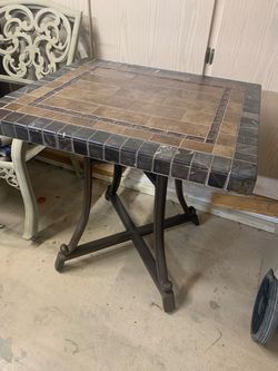 Mosaic Tile Top Patio Side Table