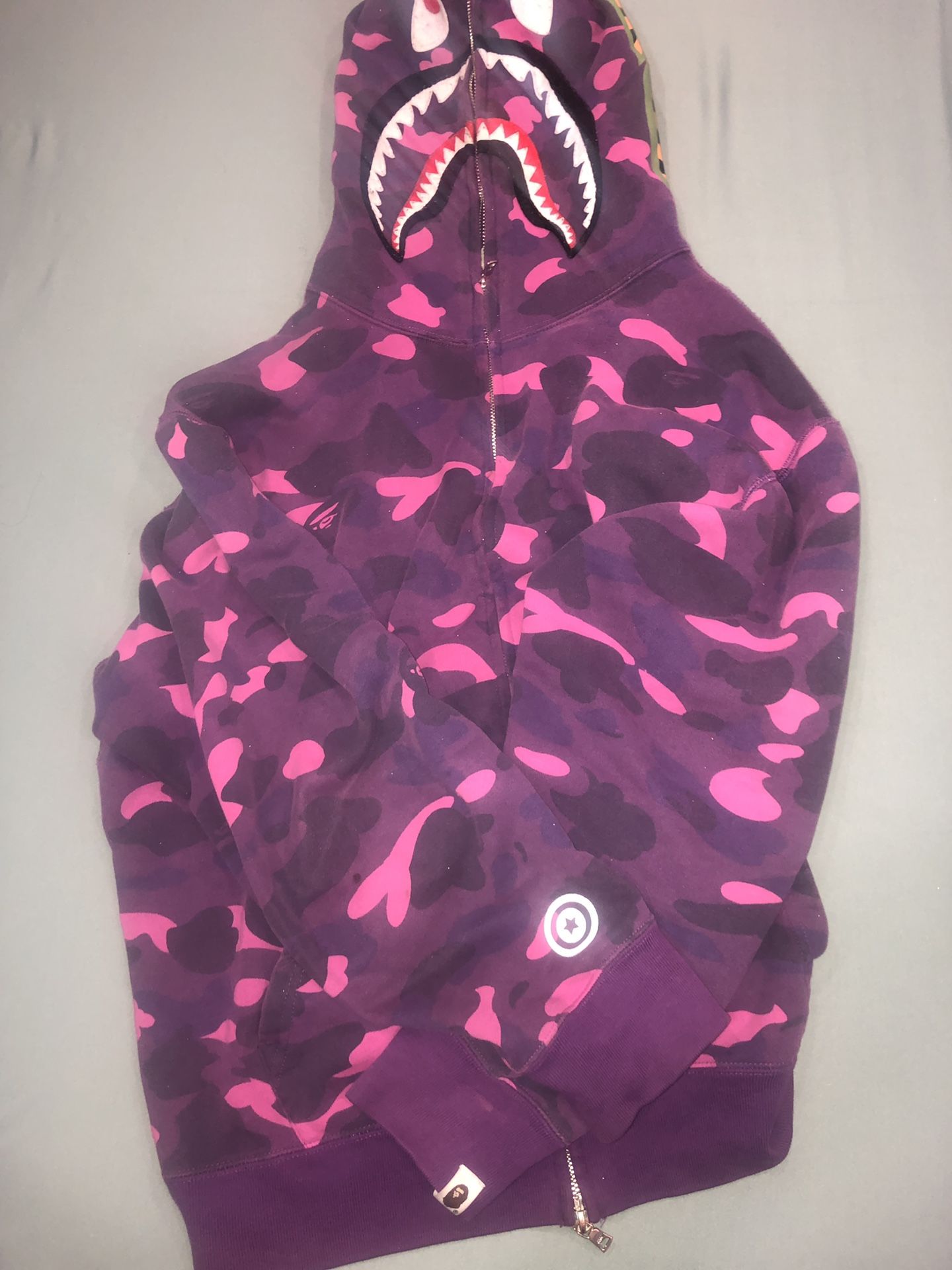 BAPE Purple full zip shark hoodie size XXL