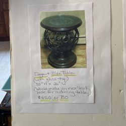 We have to be a side table, elegant side table with glass top
