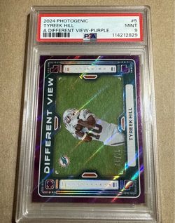 2024 Panini Photogenic #5 Tyreek Hill A Different View Purple /75 PSA 9