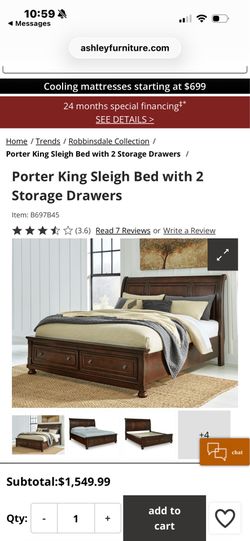 King bed frame with storage