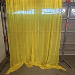 NEW!!!! Yellow Sheer Backdrop Drapes