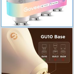  Bombilla inteligente Govee GU10, bombilla RGBWW Matter que funciona con Alexa, Google Assistant, bombillas LED MR16 con cambio de color WiFi y Blueto