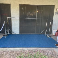 Blue carpet set up complete set up crowd, controllers, professional, backdrop, stand, heavy duty, and blue carpet