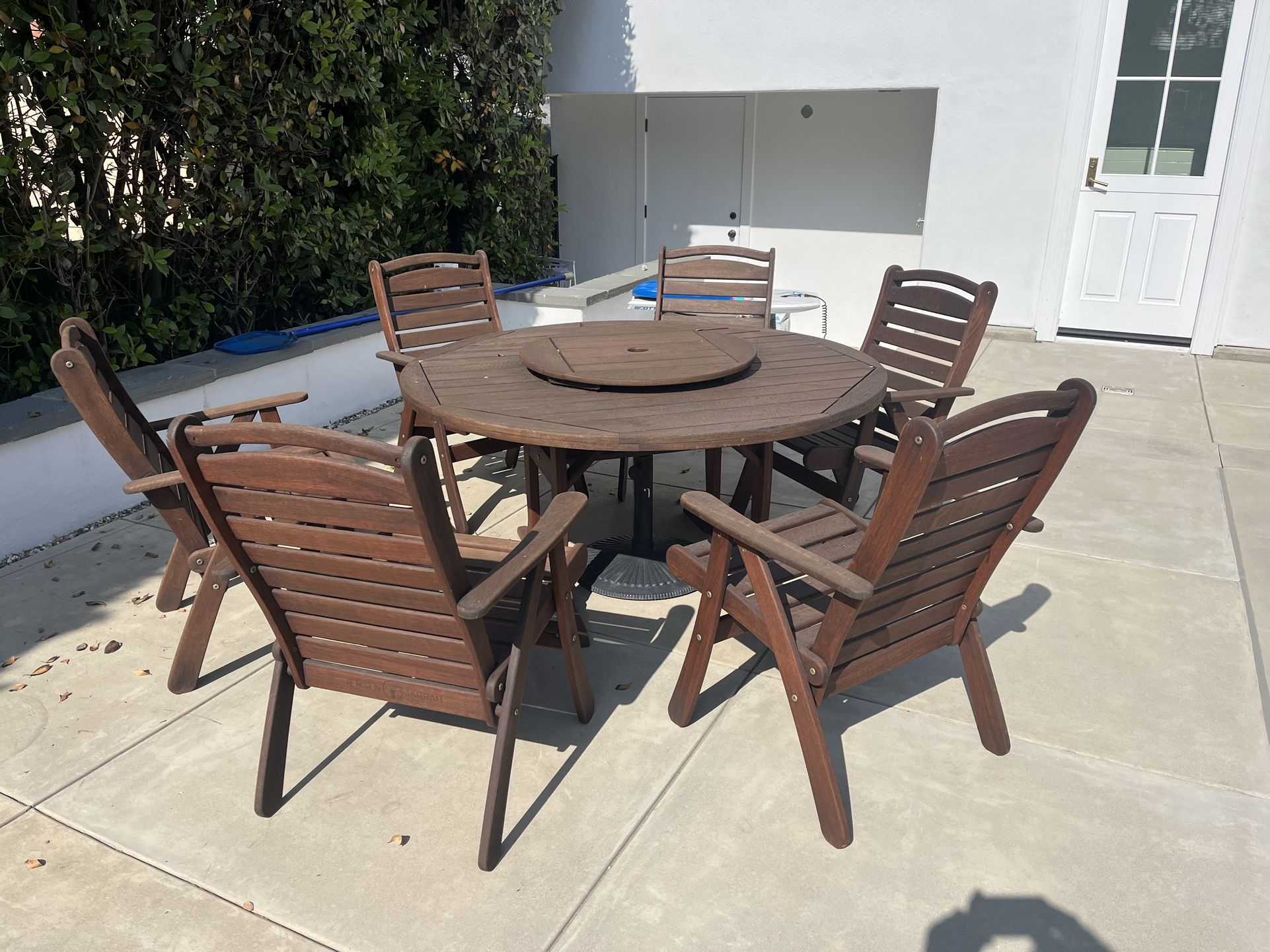 Jensen Jarrah teak Patio Table + 6 Chairs