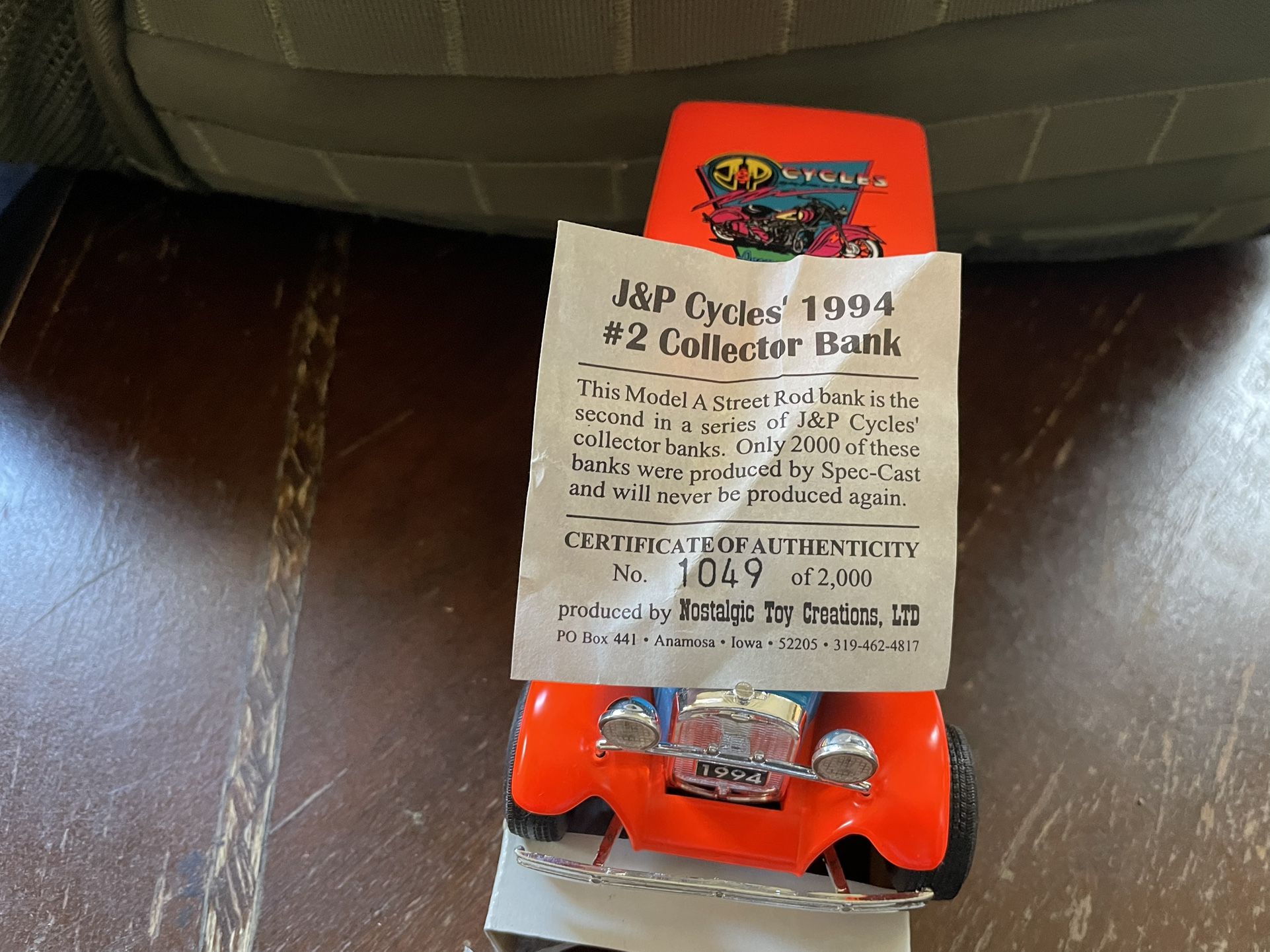 1994 J&P Cycles Die Cast Coin Bank