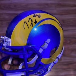 Blue Small Rams Hamlet And It Is Signed By Some Of The Top Player For The Rams 