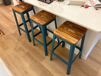 Three bar stools (wood&steel)