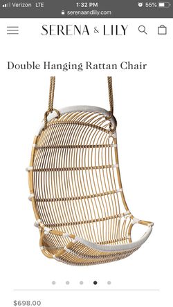 Double Hanging Rattan Chair Cushion | Serena & Lily