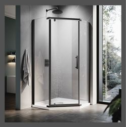 ELEGANT Neo-Angle Frameless Corner Shower Door 36" W X 72" H