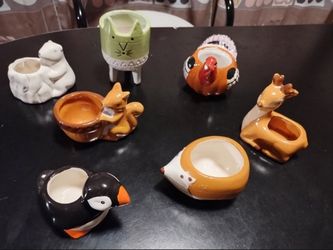 Set of 7 Tiny Indoor Ceramic Planters