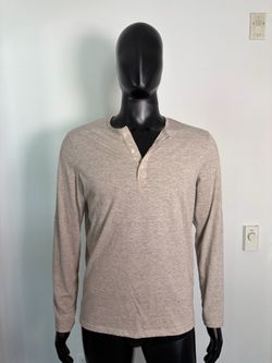 H&M Long Sleeve Shirt Henley (Oatmeal / Men’s Medium)