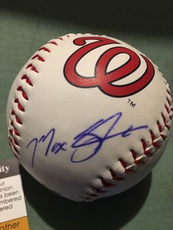 Max Scherzer Autographed Baseball Washington Logo with COA