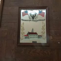 Antique Embossed AMERICAN BICENTENIAL Mirror