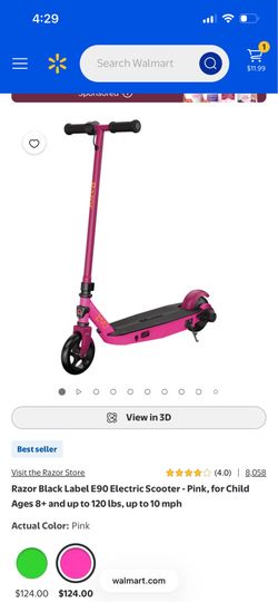 New Razor Black Label E90 Electric Scooter - Pink