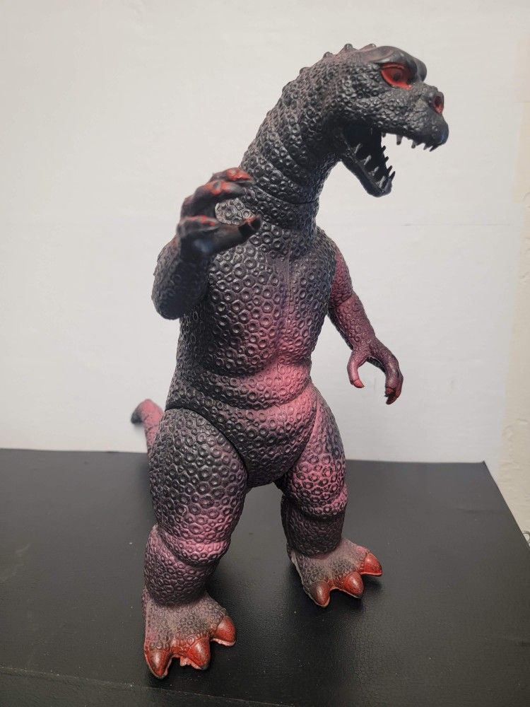Vintage Godzilla 15” Dormei Poseable Toy Volcano Red Foot Stamped Rare