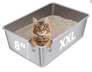 New XXL Stainless Steel Cat Litter Box