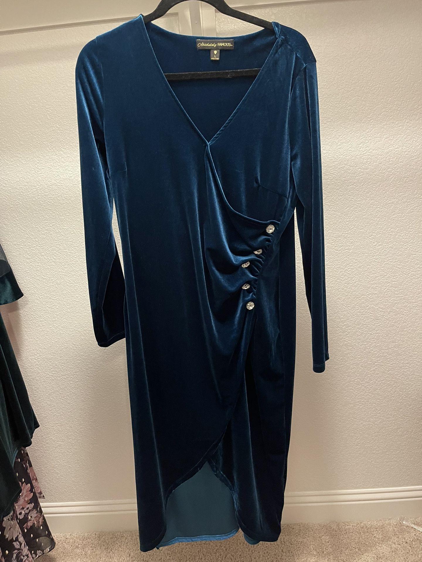 Blue Velvet Dress