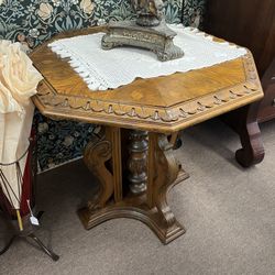 Vintage Octagonal Walnut Center Table