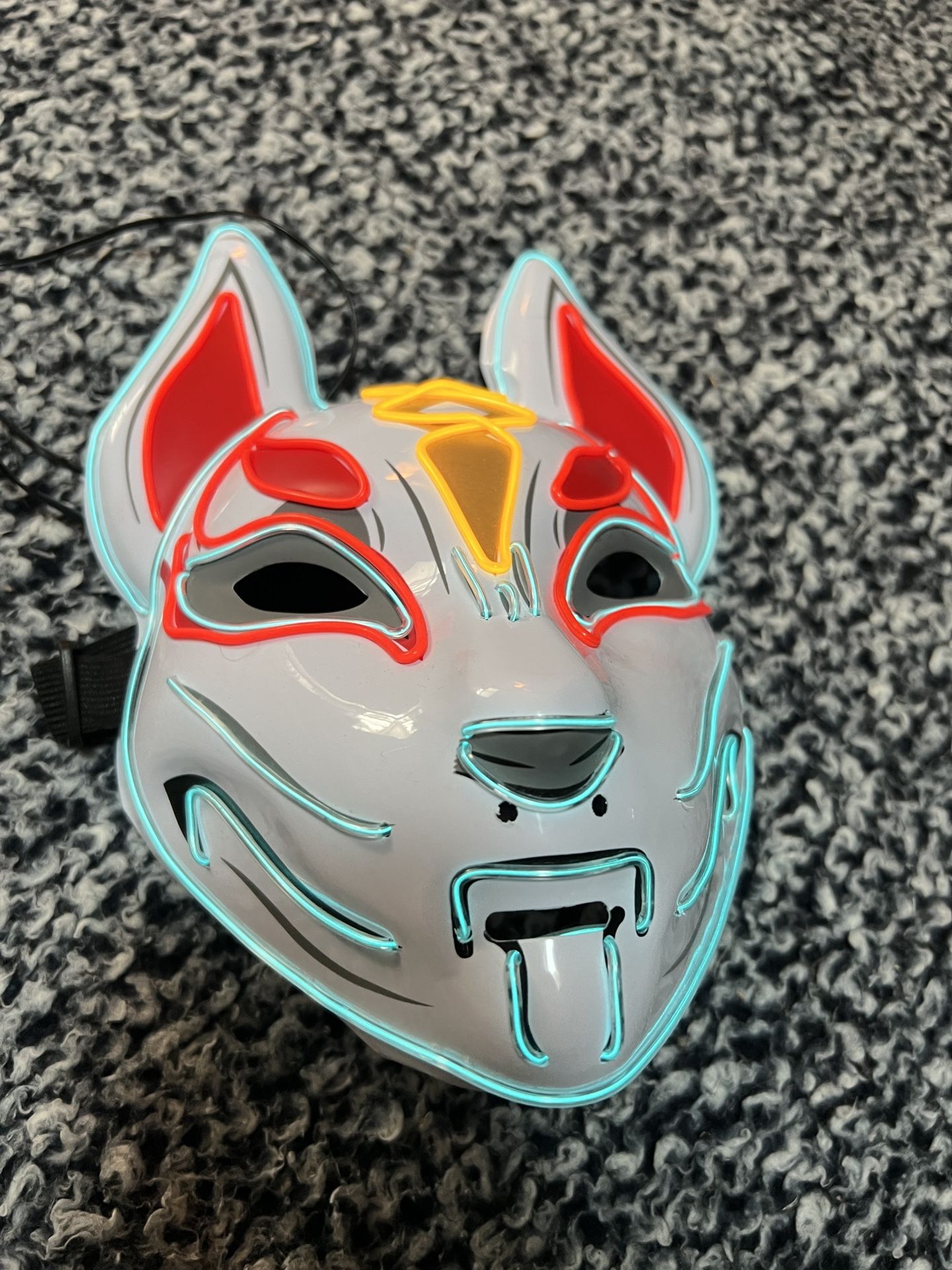 Glowing Halloween Mask (Fornite Drift Cat) Light Up Mask (Battery Operated)