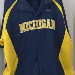 Nike Michigan Basketball Team Warm-Up Jacket Blue Size XL